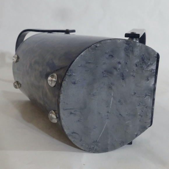 1950s NYC Llewellyn Inc Lucite Pearlized Dove Gray Barrol Purse - Picture 7 of 9